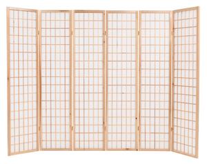 VidaXL Sklopiva sobna pregrada sa 6 panela u japanskom stilu 240x170 cm prirodna