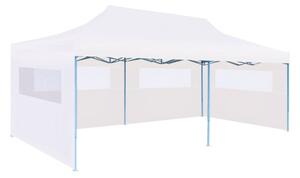 VidaXL Sklopivi šator za zabave s bočnim zidovima 3x6 m čelični bijeli