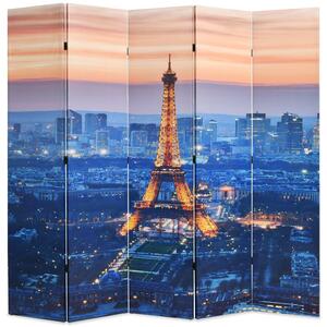 VidaXL Sklopiva sobna pregrada sa slikom Pariza noću 200 x 170 cm