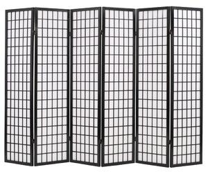 VidaXL Sklopiva sobna pregrada sa 6 panela u japanskom stilu 240x170 cm crna