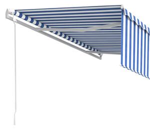 Automatska tenda na uvlačenje s roletom 5 x 3 m plavo-bijela