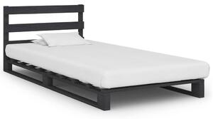 VidaXL Okvir za krevet od paleta od masivne borovine sivi 90 x 200 cm