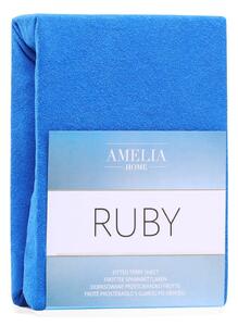 Plava elastična plahta AmeliaHome Ruby Siesta, 180/200 x 200 cm