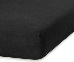 Crna elastična plahta AmeliaHome Ruby Siesta, 180/200 x 200 cm