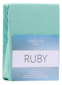 Zelena elastična plahta AmeliaHome Ruby Siesta, 180/200 x 200 cm