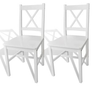 Blagovaonske stolice od borovine 2 kom bijele