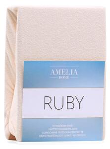 Svjetlobež elastična plahta AmeliaHome Ruby Siesta, 180/200 x 200 cm