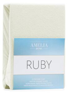 Sivo-bež elastična plahta AmeliaHome Ruby Siesta, 200/220 x 200 cm