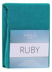 Tirkizna elastična plahta AmeliaHome Ruby Siesta, 220/240 x 220 cm