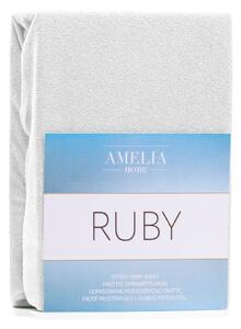 Bijela elastična plahta AmeliaHome Ruby Siesta, 180/200 x 200 cm