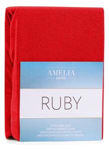 Crvena elastična plahta AmeliaHome Ruby Siesta, 180/200 x 200 cm
