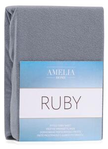 Siva elastična plahta AmeliaHome Ruby Siesta, 180/200 x 200 cm