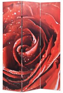 VidaXL Sklopiva sobna pregrada sa slikom crvene ruže 120 x 170 cm