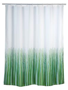 Zeleno-bijela tuš zavjesa Wenko Nature, 180 x 200 cm