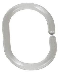 Set s 12 prozirnih prstena za šipku za tuš zavjesu Wenko Shower Hooks