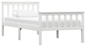 VidaXL Okvir za krevet od masivne borovine bijeli 90 x 200 cm
