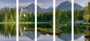 5-dijelna slika prekrasna panorama planina kraj jezera