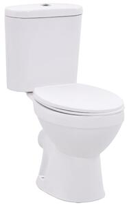 VidaXL Samostojeća toaletna školjka s vodokotlićem keramička bijela
