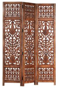 VidaXL Sobna pregrada s 3 panela smeđa 120 x 165 cm masivno drvo manga