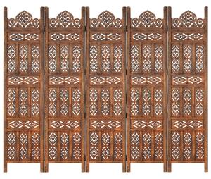 VidaXL Sobna pregrada s 5 panela smeđa 200x165 cm masivno drvo manga