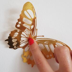 Set od 36 samoljepljivih zidnih leptira u zlatnoj boji Ambiance Butterflies Gold