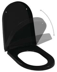 VidaXL Toaletna daska s mekim zatvaranjem i brzim otpuštanjem crna