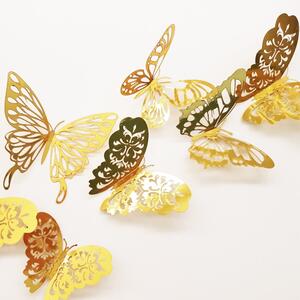 Set od 36 samoljepljivih zidnih leptira u zlatnoj boji Ambiance Butterflies Gold