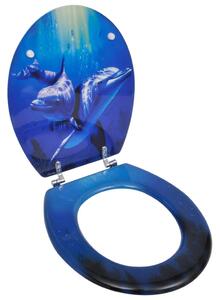 VidaXL Sjedalo za WC školjku MDF dezen delfina
