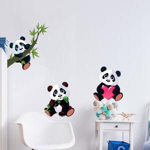 Set s 3 dječje zidne samoljepljive naljepnice Ambiance Panda