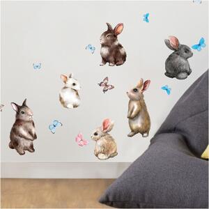 Dječje zidne samoljepljive naljepnice Ambiance Baby Rabbits