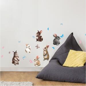 Dječje zidne samoljepljive naljepnice Ambiance Baby Rabbits