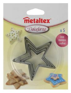 Set od 5 kalupa za kolačiće u obliku zvijezda Metaltex Cookie Cutters