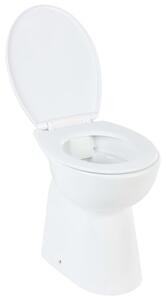 VidaXL Toaletna školjka bez ruba 7 cm viša keramička bijela