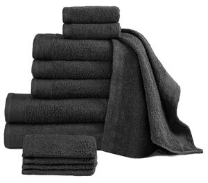 VidaXL 12-dijelni set ručnika pamučni 450 gsm crni