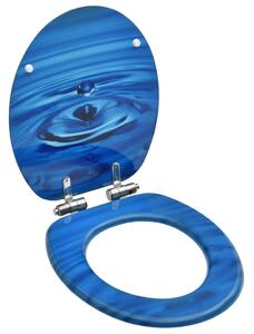 VidaXL Toaletna daska s mekim zatvaranjem MDF plava s uzorkom kapljica