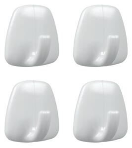 Set s 4 bijele plastične samoljepljive kukice Metaltex John