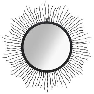 VidaXL Zidno ogledalo u obliku sunca 80 cm crno