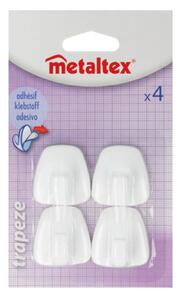Set s 4 bijele plastične samoljepljive kukice Metaltex John