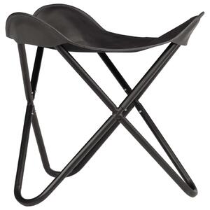 VidaXL Leptir-stolac od prave kože crni