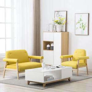 VidaXL 2-dijelni set sofa od tkanine za 3 osobe žuti