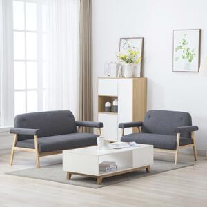 VidaXL 2-dijelni set sofa od tkanine za 5 osoba tamnosivi