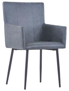 VidaXL Blagovaonske stolice od umjetne brušene kože 2 kom sive