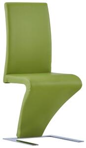 VidaXL Blagovaonske stolice cik-cak oblika od umjetne kože 4 kom zelene