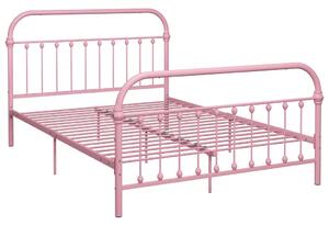 Okvir za krevet ružičasti metalni 160 x 200 cm