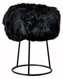 Stolac s crnim jastukom od ovčjeg krzna Native Natural, ⌀ 36 cm