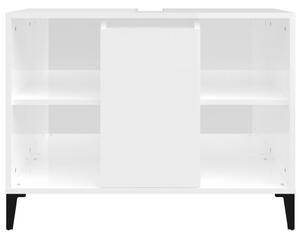 Ormarić za umivaonik visoki sjaj bijeli 80 x 33 x 60 cm drveni