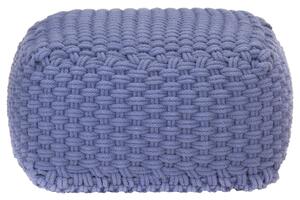 VidaXL Ručno pleteni tabure plavi 50 x 50 x 30 cm pamučni