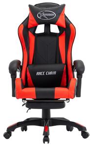 VidaXL Igraća stolica od umjetne kože s osloncem za noge crveno-crna