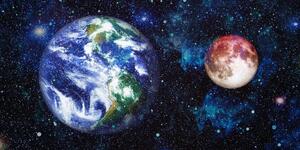 Slika planet Zemlja i crveni Mjesec