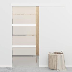 VidaXL Klizna vrata od stakla ESG i aluminija 76 x 205 cm srebrna